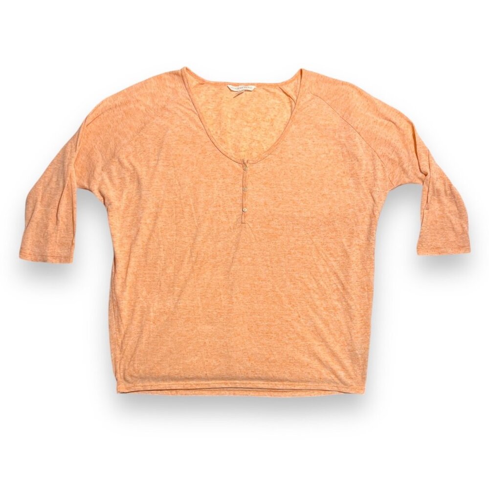 Victoria's Secret Peach Henley Top Size M/M Womens Casual Knit